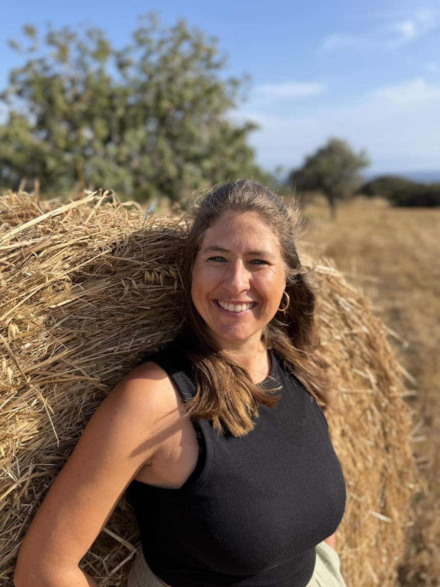 Lisa Marie Fitkau by a hay bale