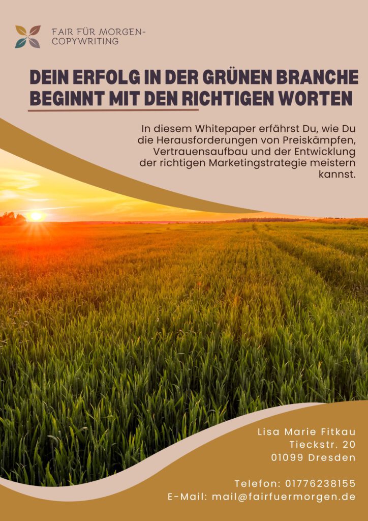 Whitepaper Copywriting grüne Branche - Marekting Tipps